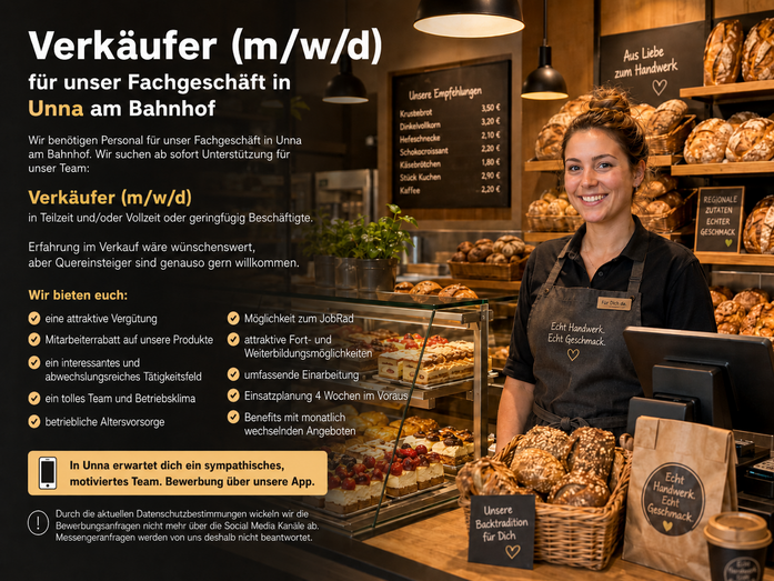 Verkäufer (m/w/d) für unser Fachgeschäft in Unna am Bahnhof